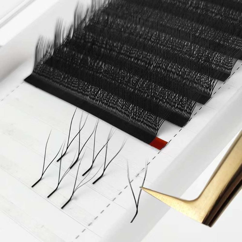 YY lashes extensions trays premade fans Y shape volume lash 12 raws mixed makeup tray lash supplies