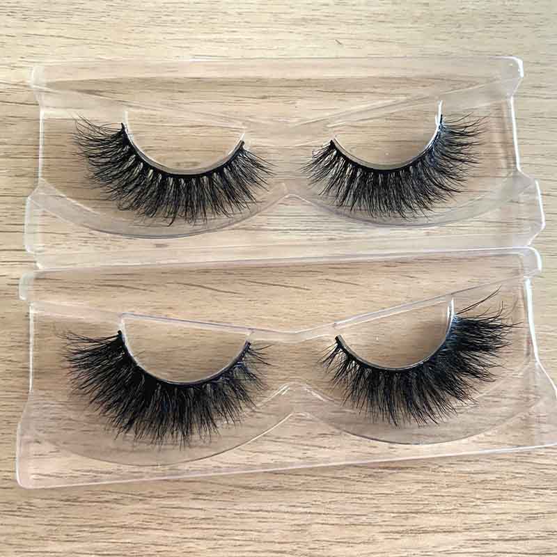 Mink lashes 15-20 MM mink strip lashes custom packaging with logo 