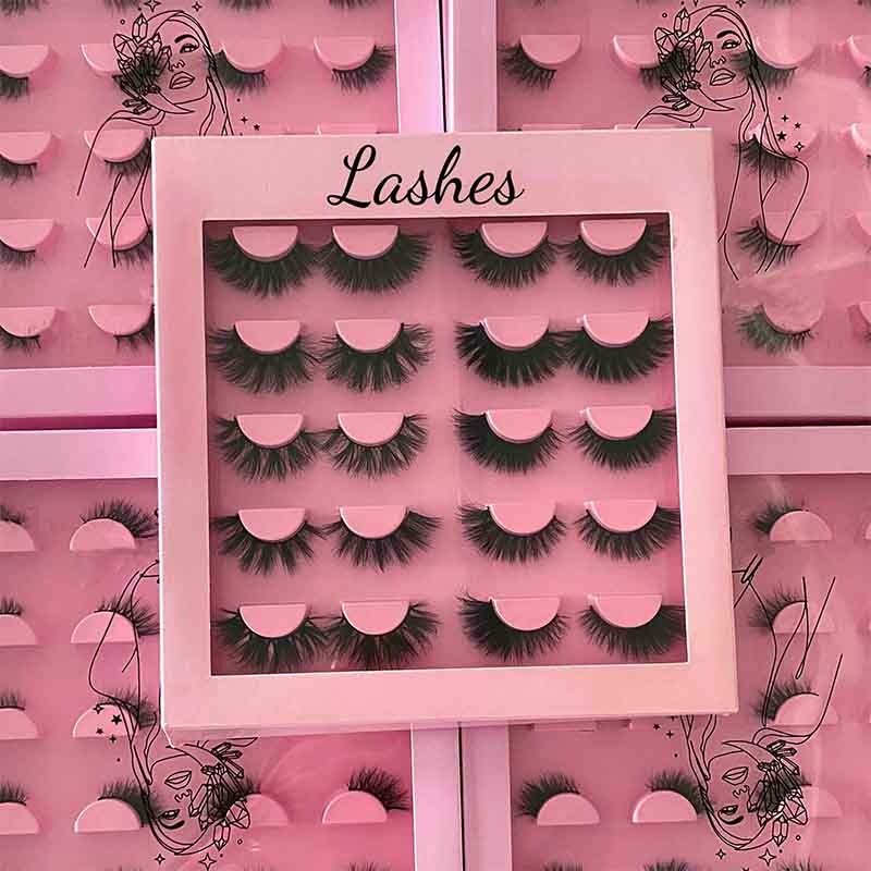 Mink lashes custom packaging with logo wholesale mink lashes 15-20mm private label mink lashes